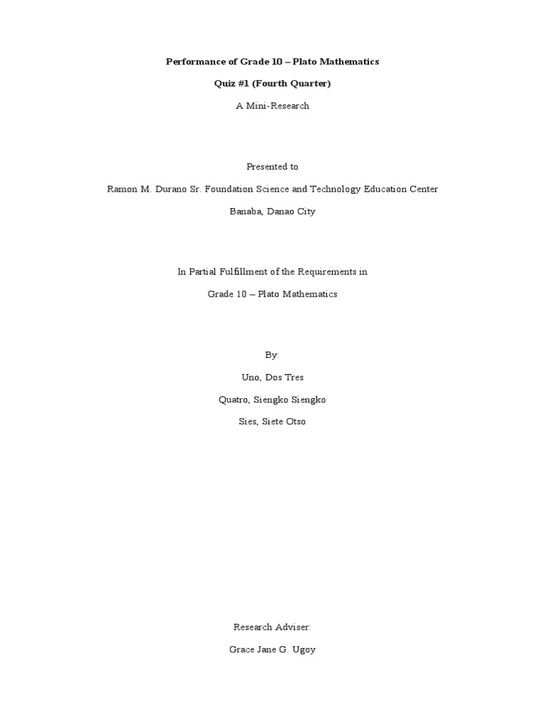 Mini Research Sample | PDF | Science