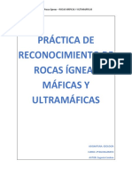 Práctica de Reconocimiento de Rocas Ígneas Máficas y Ultramáficas