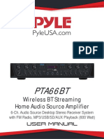 PTA66BT 6-Channel Wireless Bluetooth Home Audio Amplifier