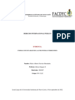 Evidencia#02. Derecho Internacional Público. Establecimiento Fronteras