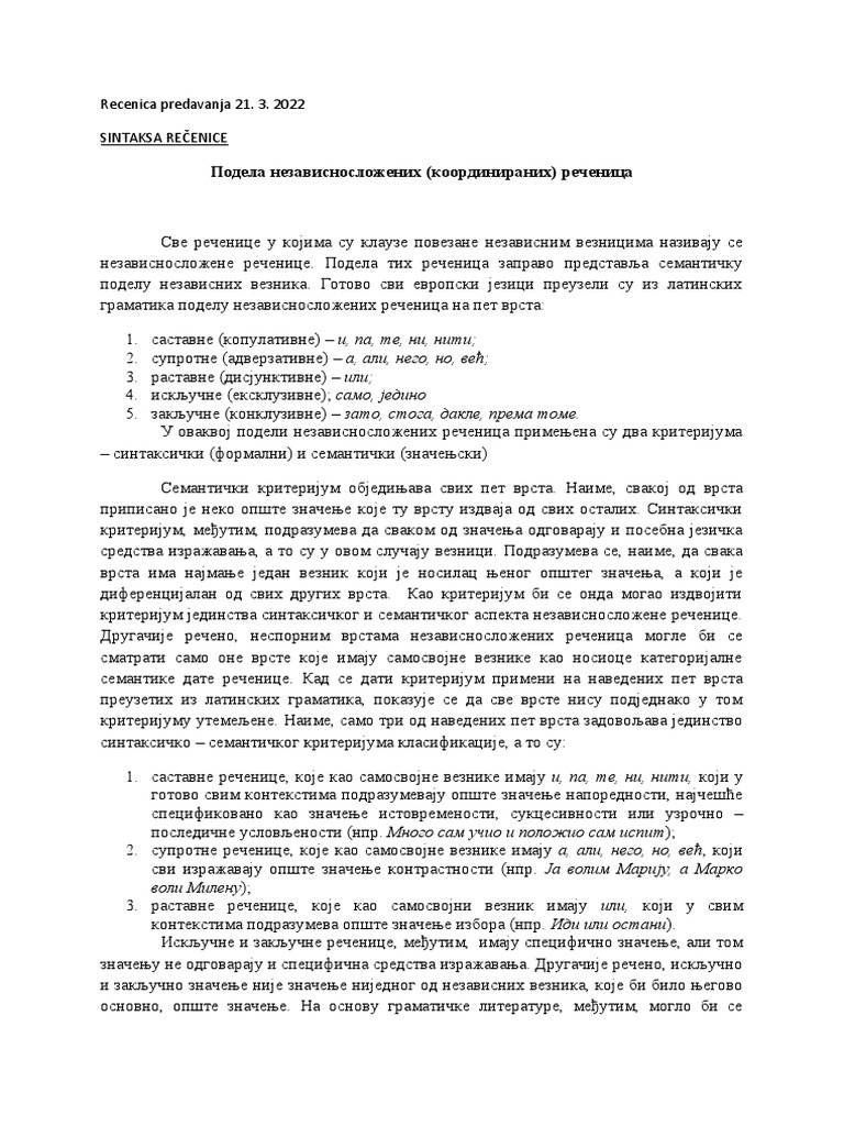 Sintaksa I Stilistika 5 | PDF