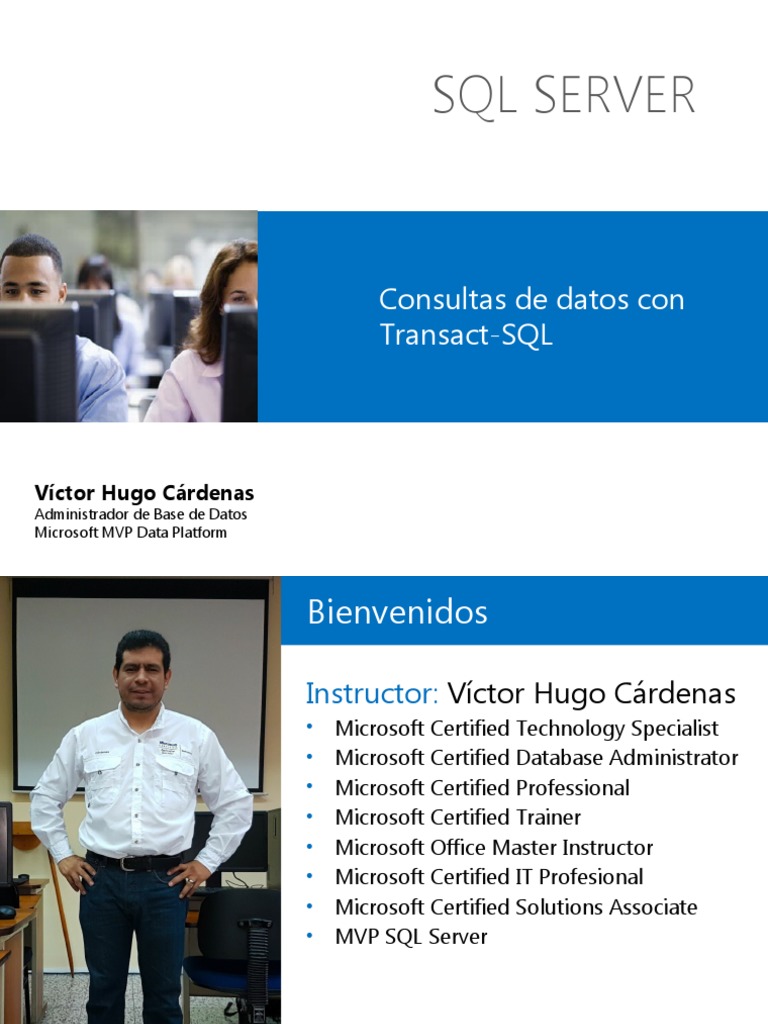Curso de Introducción a SQL Server 2012 | PDF | Servidor SQL de ...