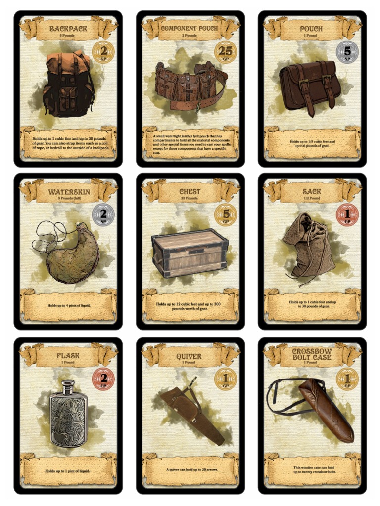 Dungeons & Dragons Equipment Cards PDF1120 PDF