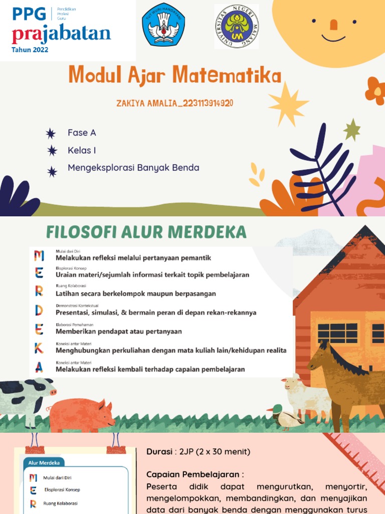 Modul Ajar Matematika Kelas 1 SD | PDF | Karier & Perkembangan | Seni ...