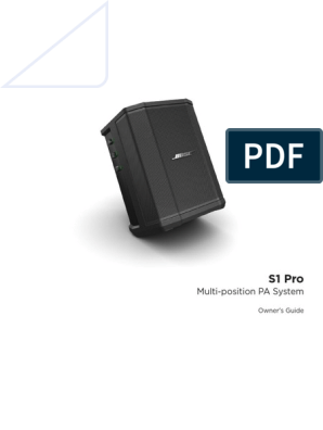 sofistikeret helvede mad Bose Pro S1 | PDF | Ac Power Plugs And Sockets | Loudspeaker