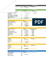 Resumo financeiro com distribuição de ativos