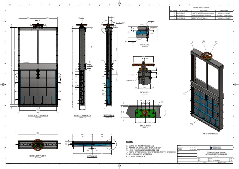 Compuerta de Canal: Diseño y Componentes | PDF