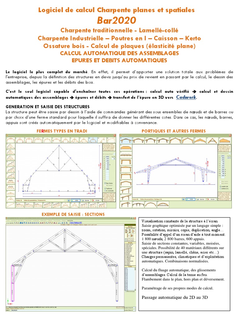Logiciel de Calcul pour Charpentes Bois | PDF | Bois (matériau de ...