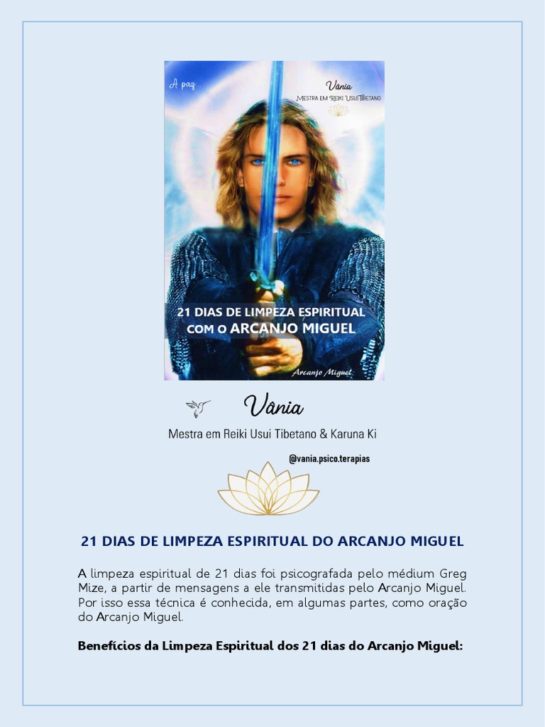 21 Dias de Limpeza Espiritual Do Arcanjo Miguel | PDF | Jesus | Deus