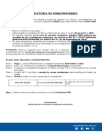 CONVOCATORIA DE REINSCRIPCIONES 23-2 PLANTEL ONLINE