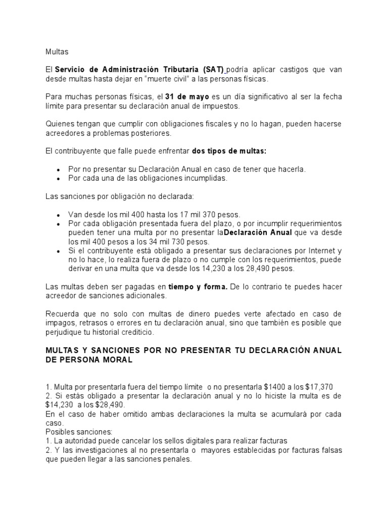 Las consecuencias de no presentar la declaración anual de impuestos ...