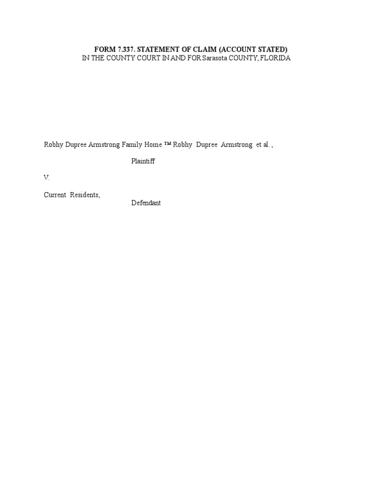 Statement of Claim Current Residents | PDF