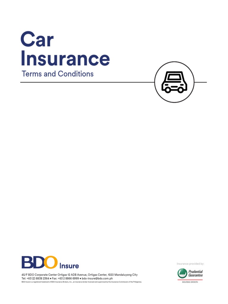 Car insurance terms and conditions bdoinsure pdf vehicle insurance