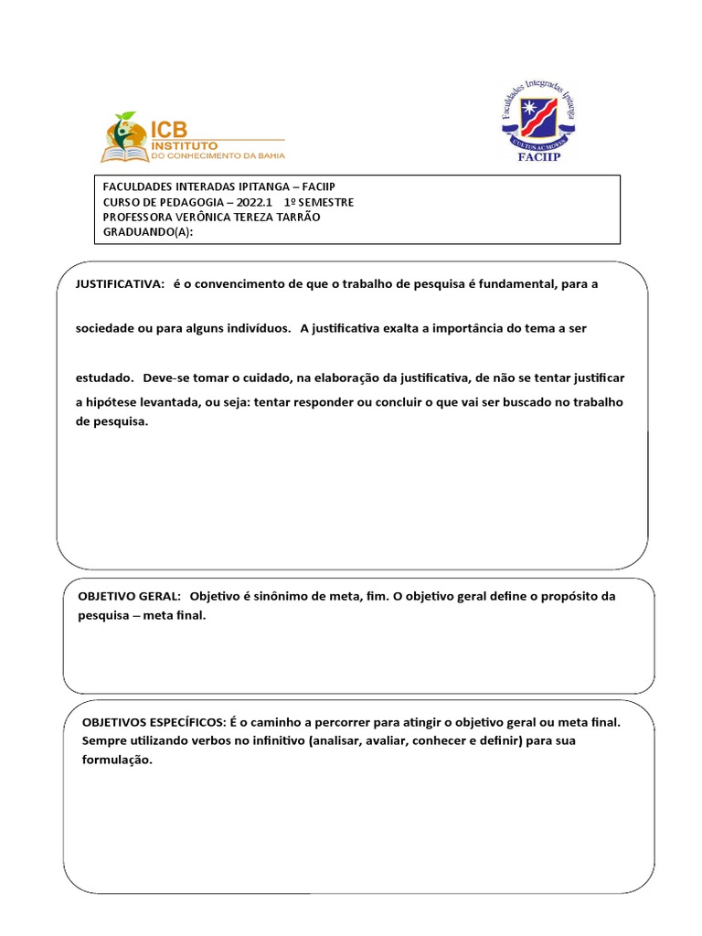 Justificativa e Metodologia de Pesquisa | PDF | Carreira e Crescimento ...