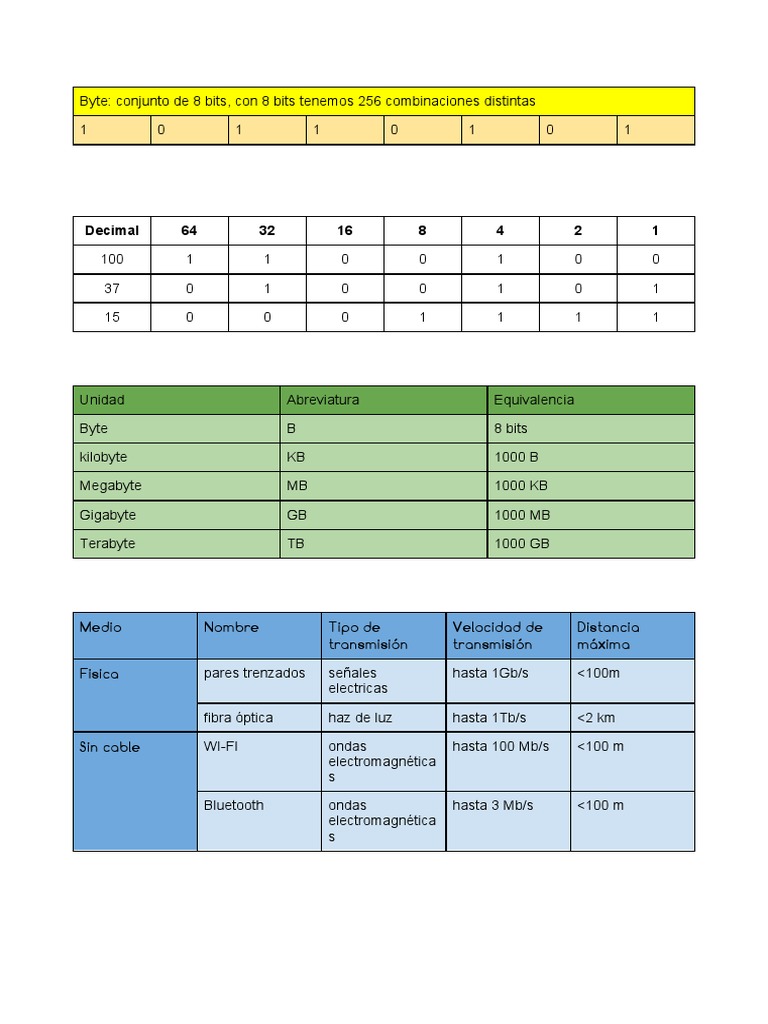 Conceptos Clave de Bytes y Transmisión | PDF
