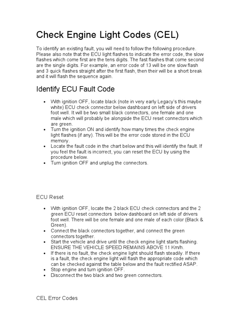 Check Engine Light Code Guide | PDF | Turbocharger | Systems Engineering