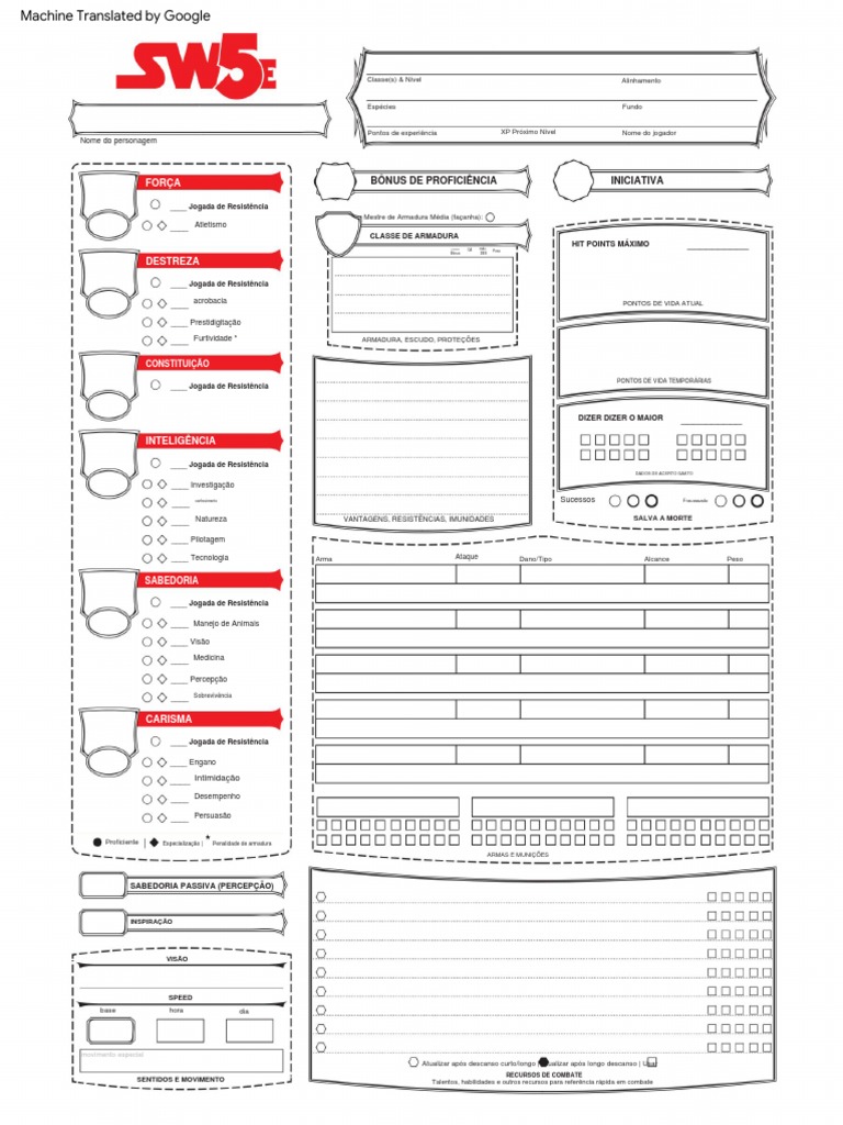 Sheet - Character (Fillable) | PDF