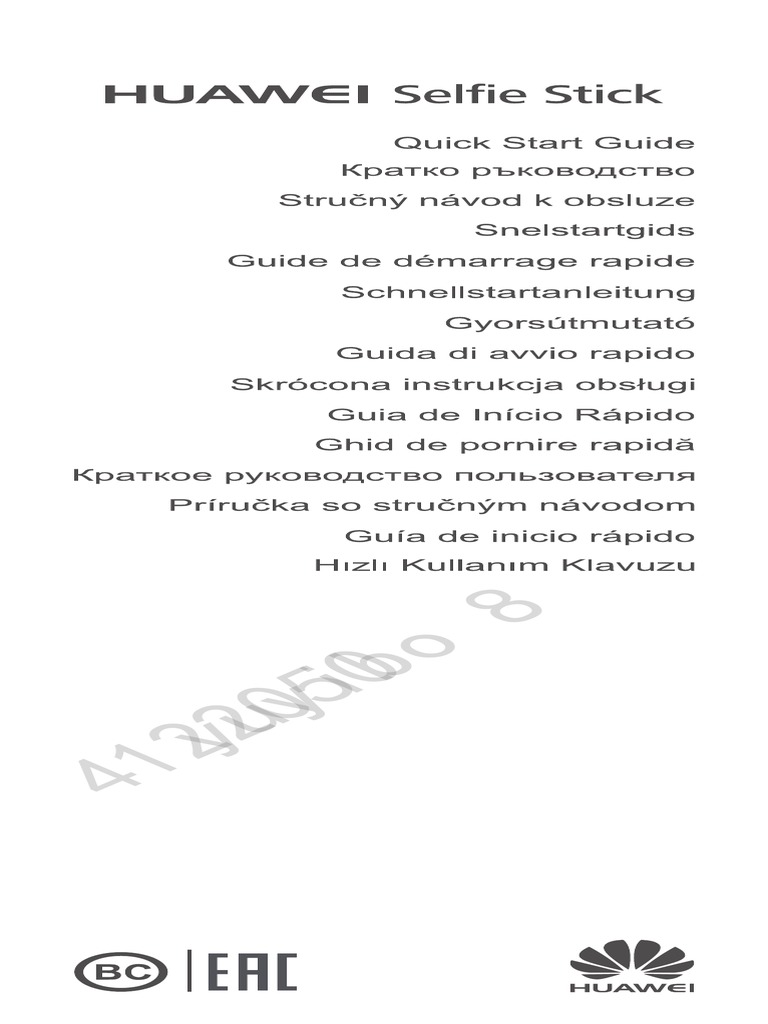 HUAWEI Selfie Stick Quick Start Guide (CF33,01, En) PDF Radio