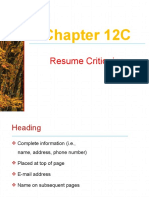 Resume Critiquing Chapter 12C Guide