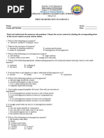 Periodical Test - SCIENCE 6 - Q1 Remedial