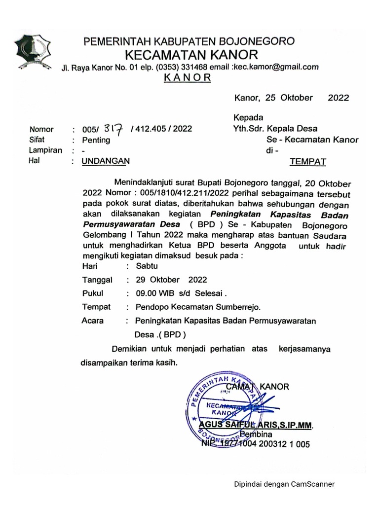 Undangan Dari Kecamatan | PDF