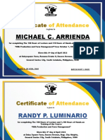 Certificate of Attendance