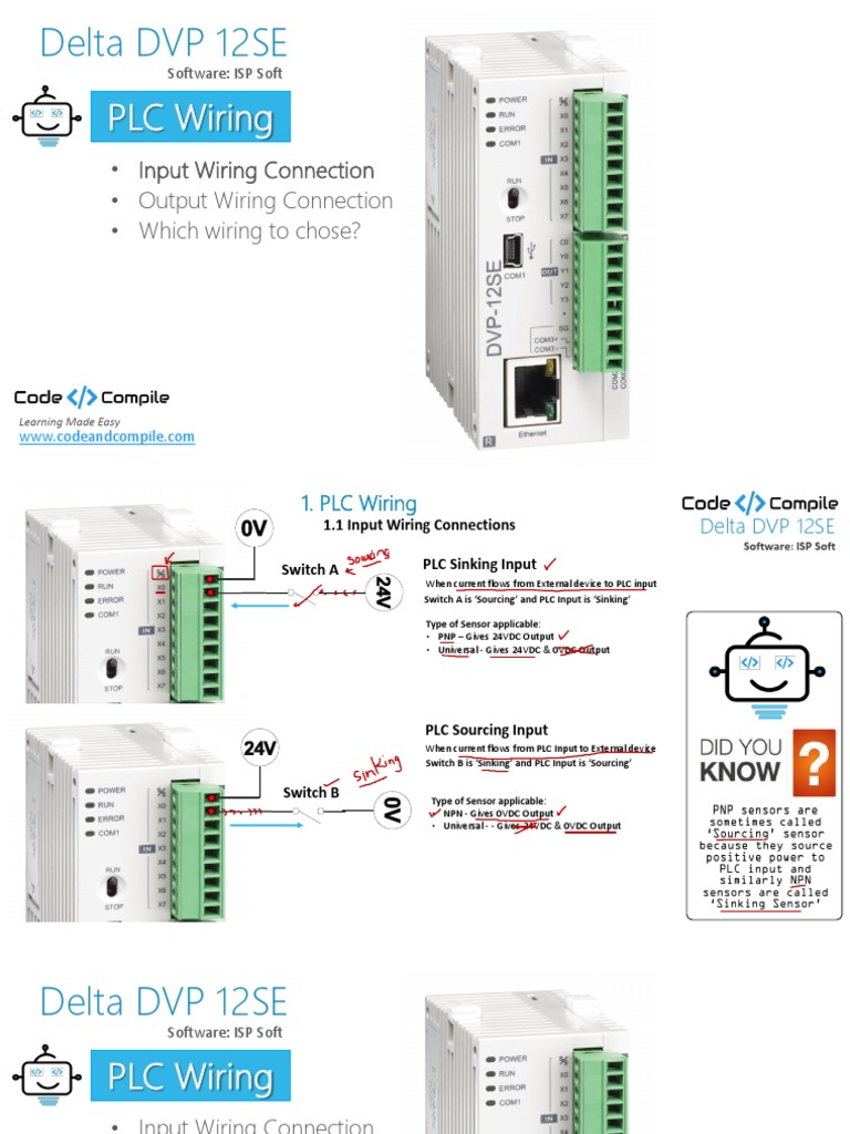 Delta DVP 12SE Wiring Guide | PDF | Programmable Logic Controller ...