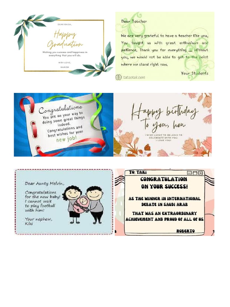 Contoh Congratulation Card Pdf