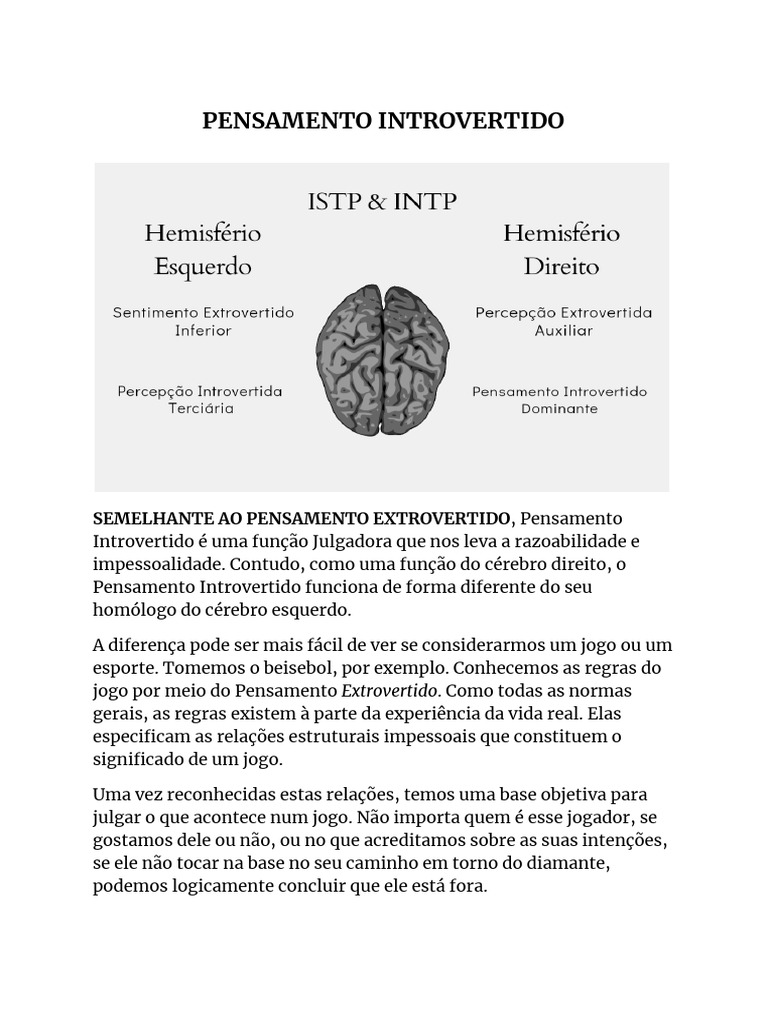 Pensamento Introvertido Ti Lenore Thomson | PDF | Pensamento | Experiência