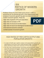 Kuznets' Six Characteristics of Modern Economic Growth