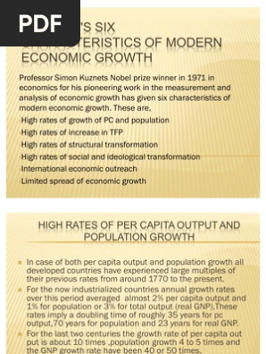 Kuznets Theory of Economic Growth | PDF | Economic Growth | Gross