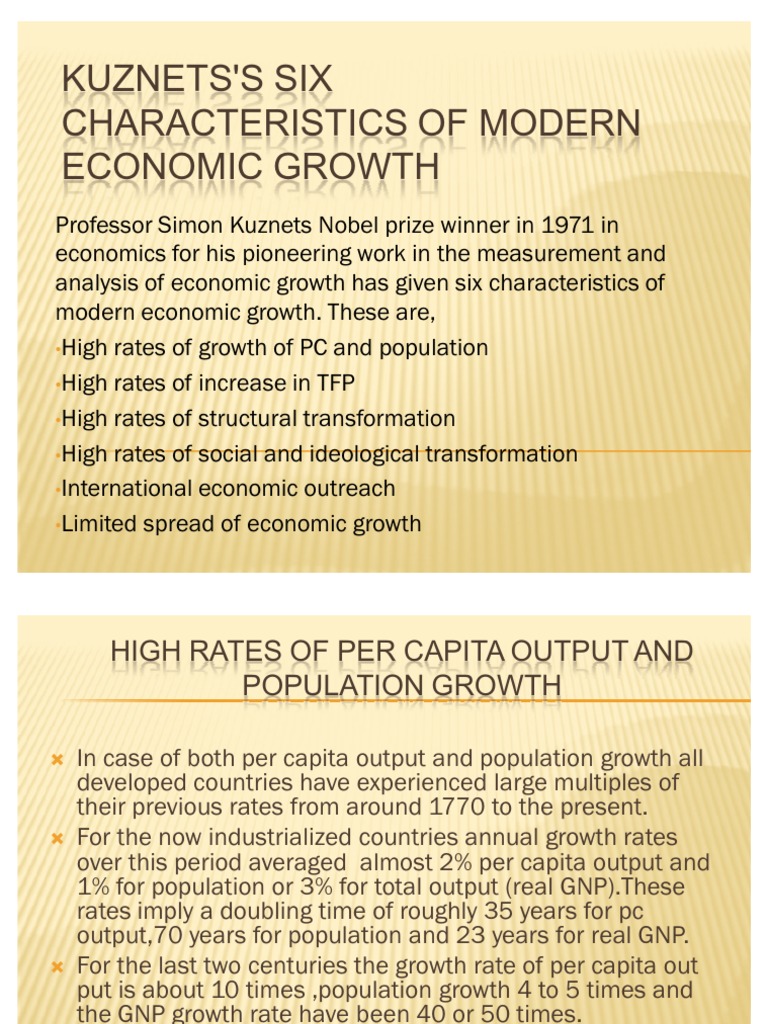 Kuznets Theory of Economic Growth | PDF | Economic Growth | Gross