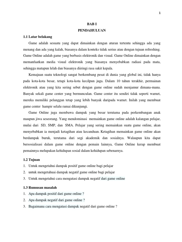 Makalah Bahaya Game Online PDF