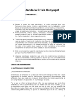 Crisis Conyugal: Matrimonios Simbióticos y Narcisistas