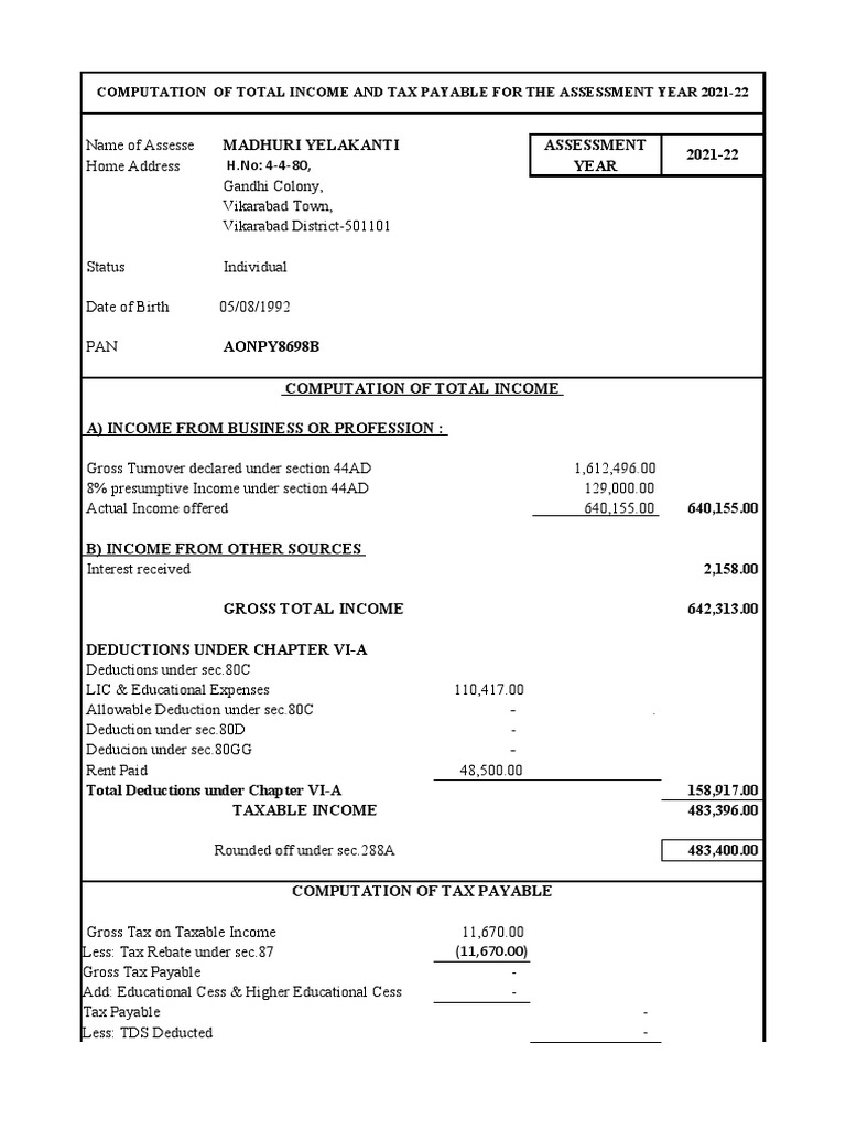 2nd Page Computation FY 2021 PDF