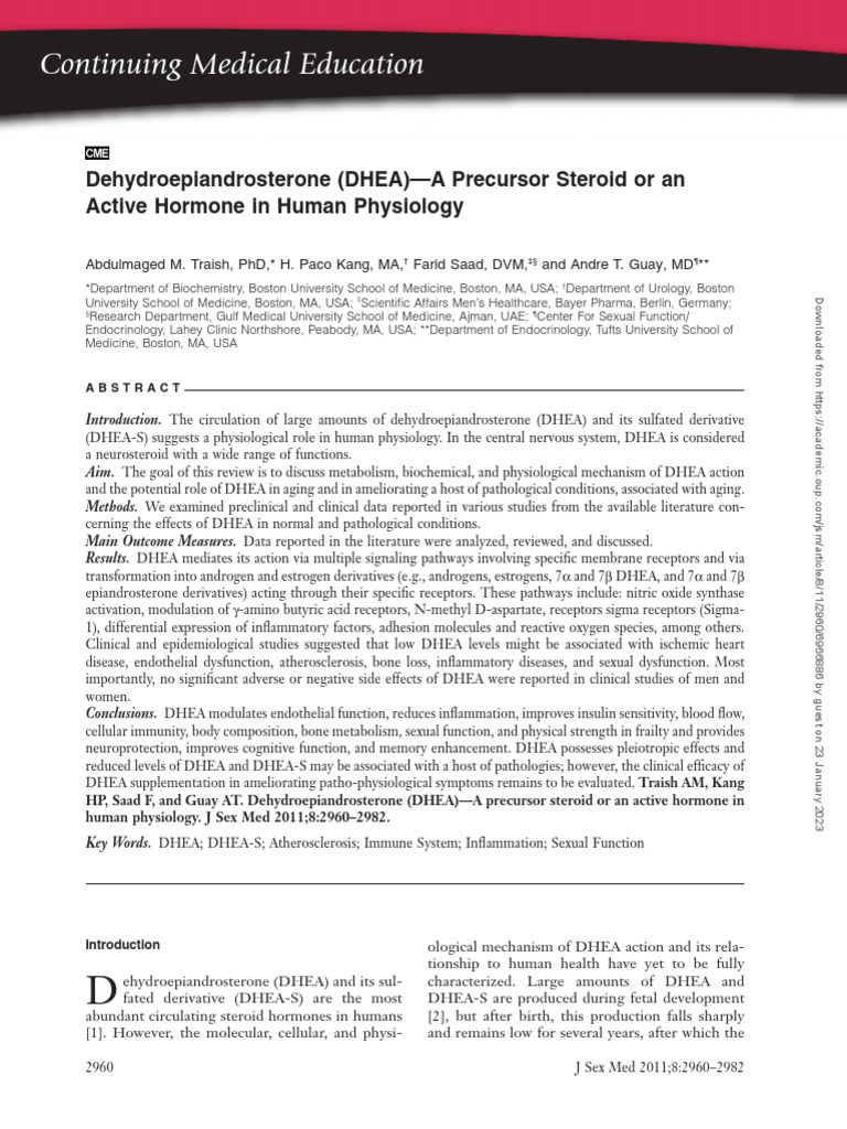 Dhea Description PDF Inflammation High Density Lipoprotein