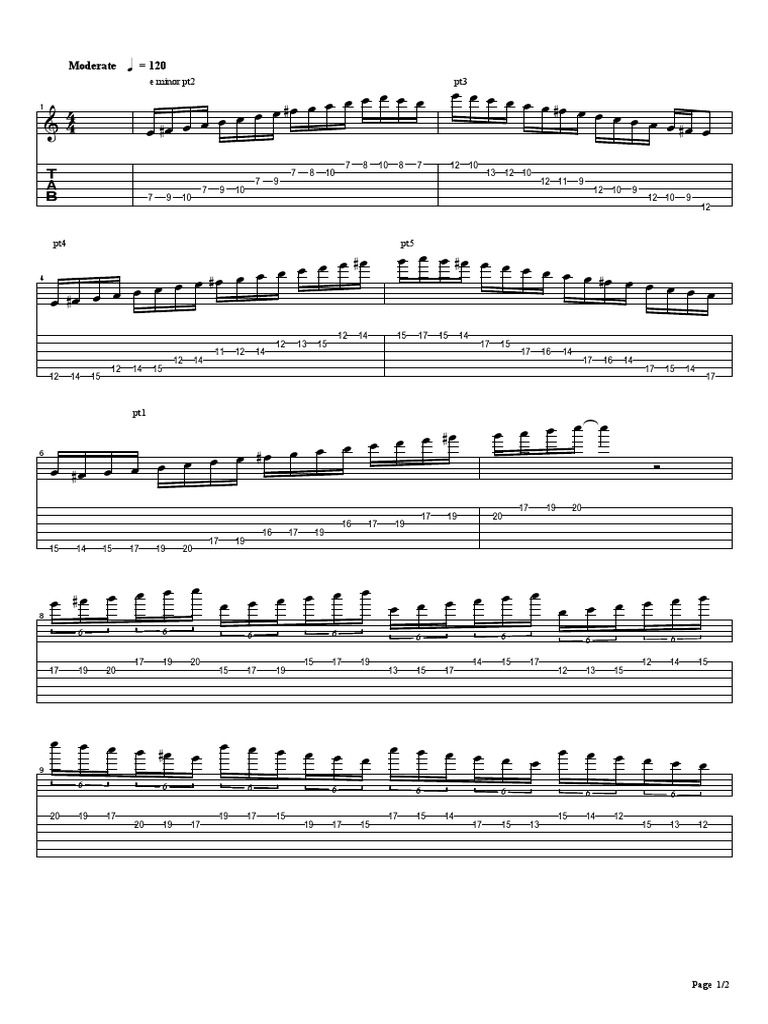 E Minor Musical Notation Guide | PDF