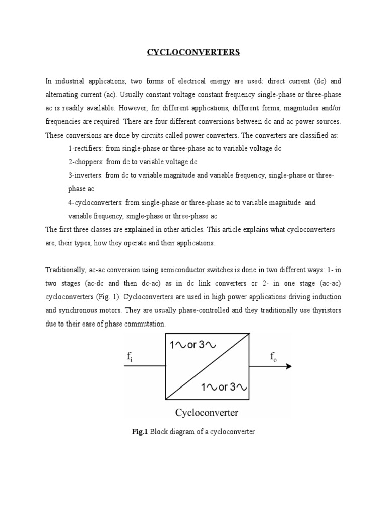 Cyclo Converter Tutorial PDF