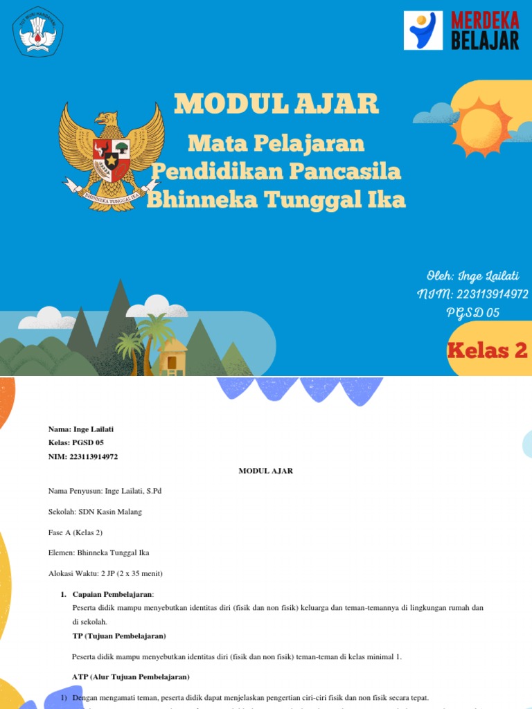 Modul Ajar Kurikulum Merdeka Lengkap Kelas 2 SD/MI | PDF