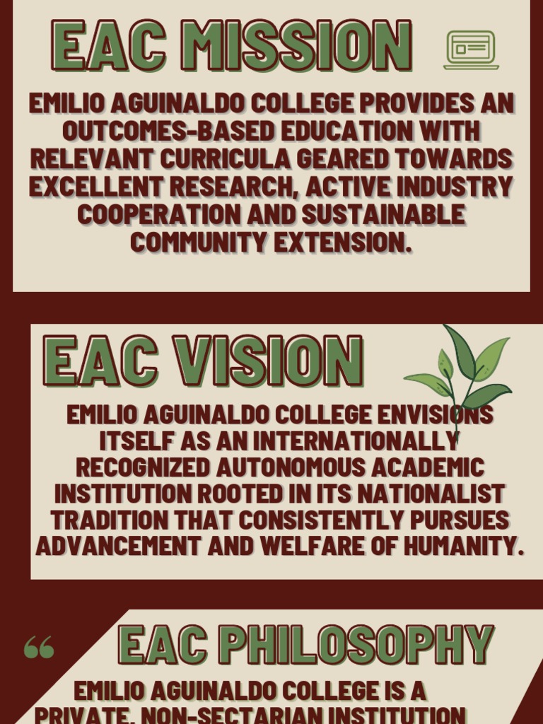 EAC Mission, Vision, and Core Values | PDF | Politics | Wellness