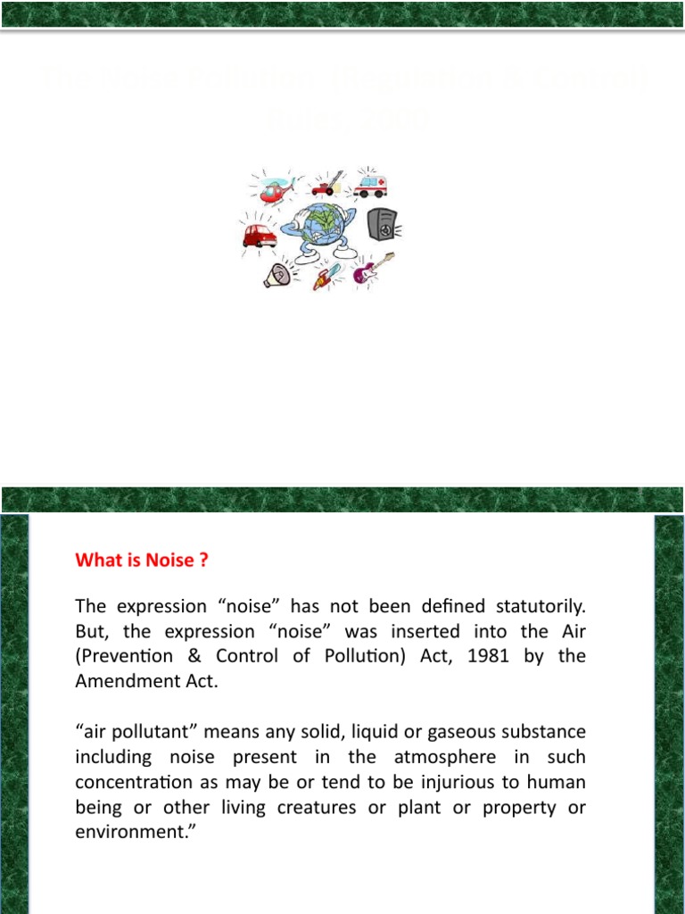 Noise Pollution Control Rules 2000 | PDF | Pollution | Decibel