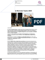 Biennale: I Leoni Del Teatro 2023: Armando Punzo - Biennale - Org, 20 Gennaio 2023