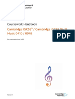 Coursework Handbook: Cambridge IGCSE / Cambridge IGCSE (9 1) Music 0410 / 0978