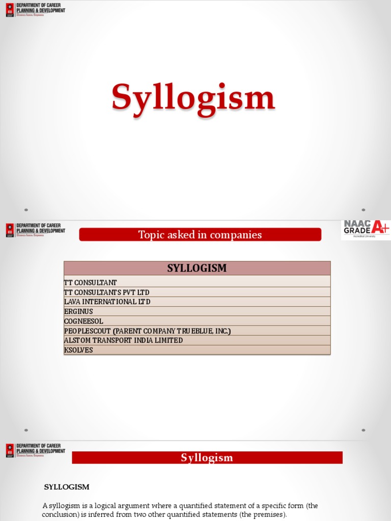 Syllogism Questions for Consulting Exams | PDF | Logic | Reasoning