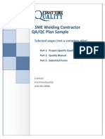 983 - Welding Comprehensive ASME - Quality Plan Sample
