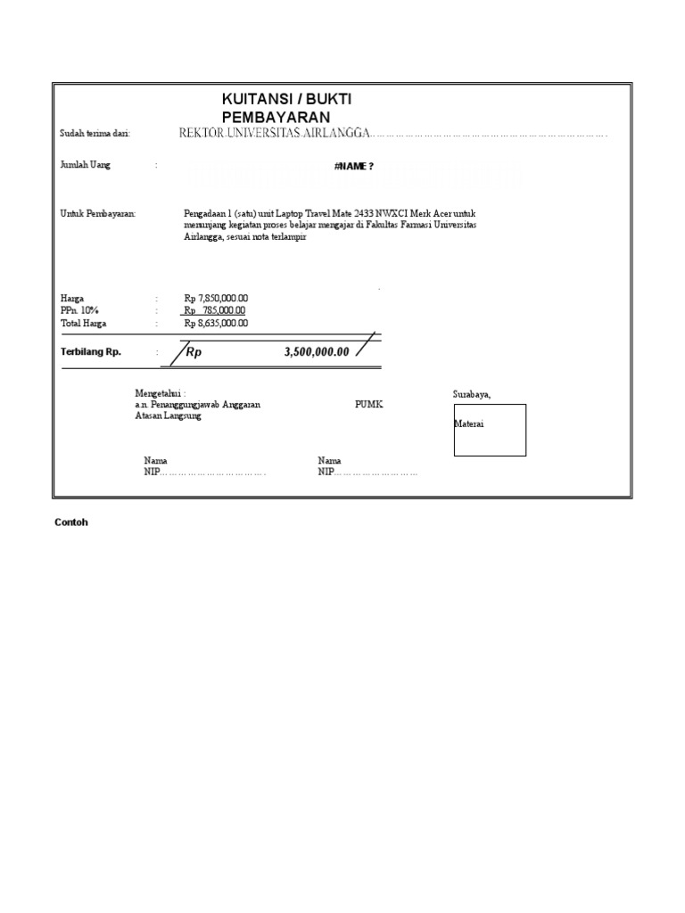 Contoh Kwitansi PDF Free | PDF