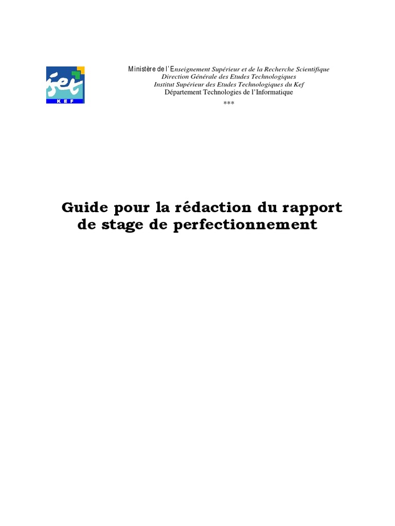 Guide de Stage de Perfectionnement | PDF | Cas d'utilisation | Application