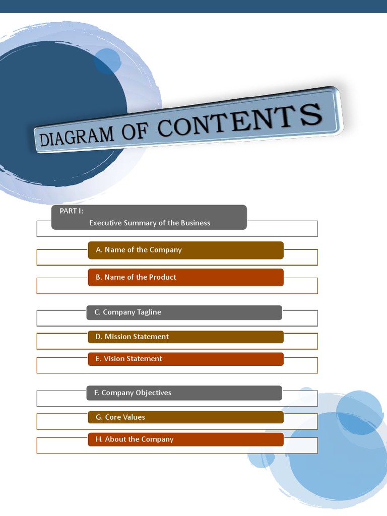 Business Plan Diagram of Contents | PDF