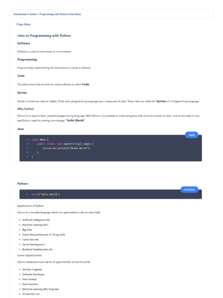 Python Cheat Sheets | PDF