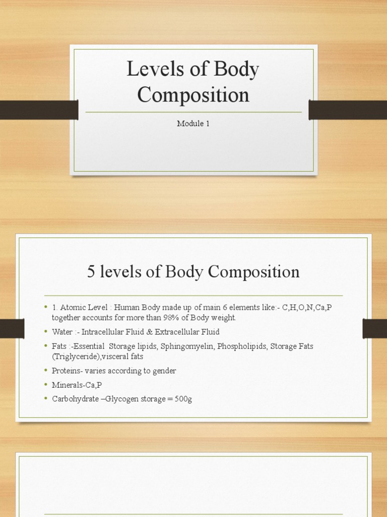 Levels of Body Composition PDF
